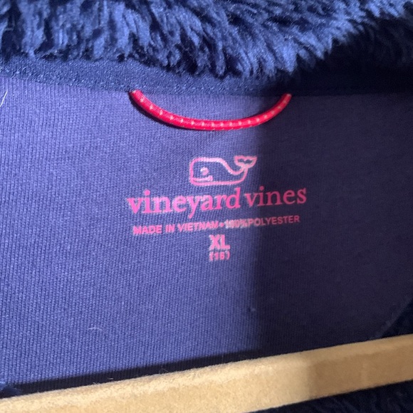Vineyard Vines Girl’s Fleece Full Zip Jacket in Navy & Pink Size XL - Picture 3 of 6